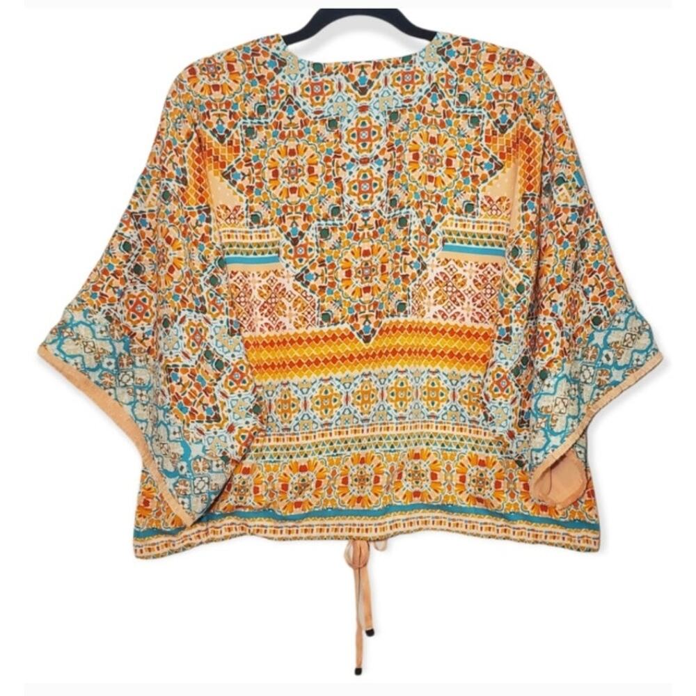 Chico's Kaleidoscope Print Kimono Sleeve Zippered Jacket NWOT - Picture 2 of 10